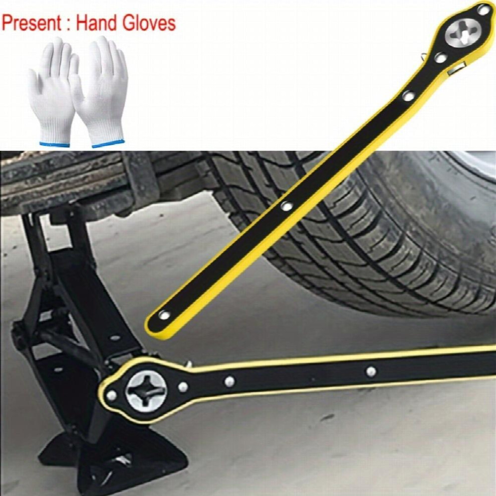 Auto Labor Saving Jack Ratchet Wrench 360 Forward And Reverse Knob Reinforced Tire Lug Wheel Jack Wrench For Car Suv And Other Vehicles 885677488258