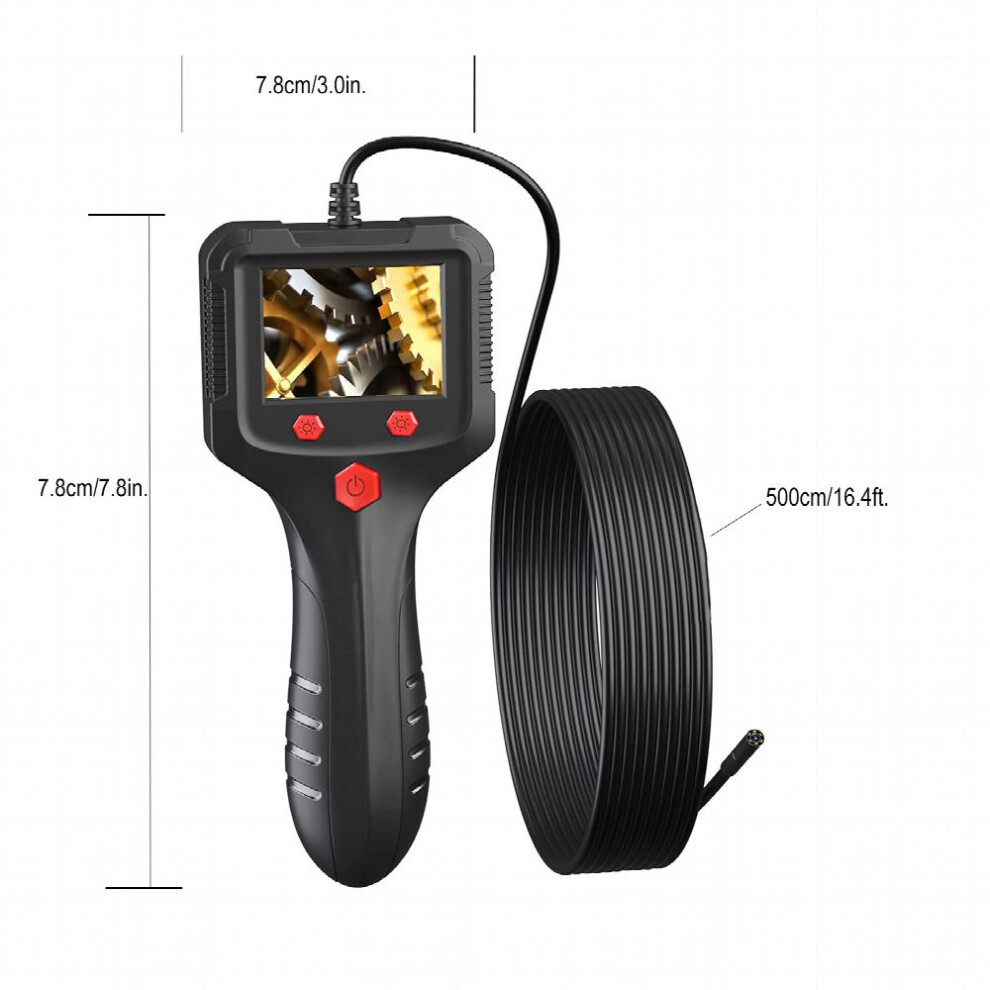 Borescope Endoscope Inspection Camera With 6 Led Lights Handheld Sewer Endoscope Camera Screen Borescope Portable Snake Camera With 16 4Ft 885677488296