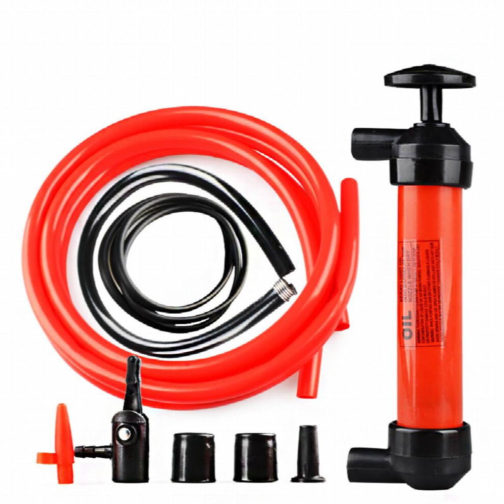 Siphon Fuel Liquid Transfer Pump Kit Use Hand Gasoline Liquid And Air Pump Travel Emergency Manual Vehicle Car Tool Red 885677488692