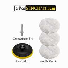 5 piece Car Polishing Pad Set Paint Waxing Care Wool Polishing Wheel Tool 7 62 10 16 12 7 15 24 17 78 Cm Drilling And Polishing Disc Set For Car Polis