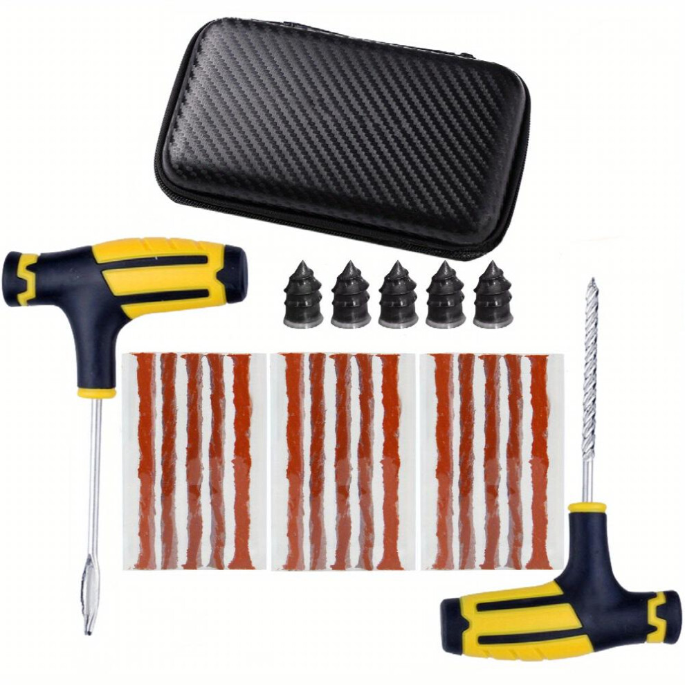 23Pcs 42Pcs Car Tire Repair Kit Puncture Plug Tools Tyre Puncture Emergency For Tire Strips Stirring Glue Repair Tool Kit 885677488944