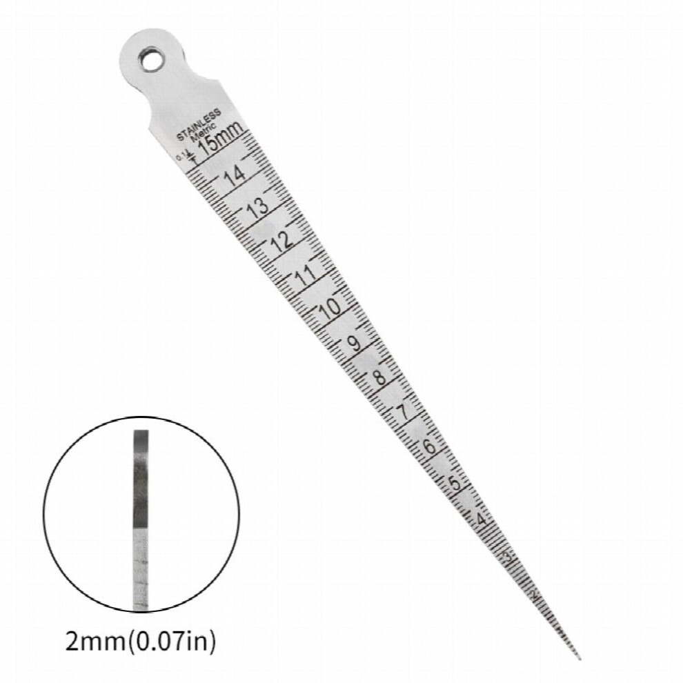 1 15Mm Wedge Feeler Gap Hole Taper Gauge Stainless Steel Ruler Welding Inspection Taper Gauge Metric Imperial Measure Tool 885677489132