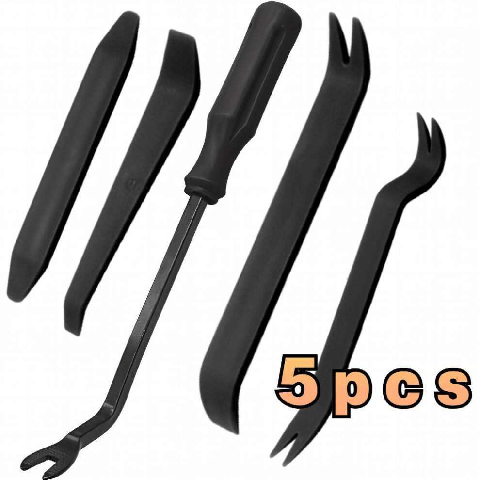 5Pcs Auto Trim Removal Tool Kit No Scratch Plastic Pry Tool Kit Remove Interior Door Panels Clips Fast & Easily 885677489484