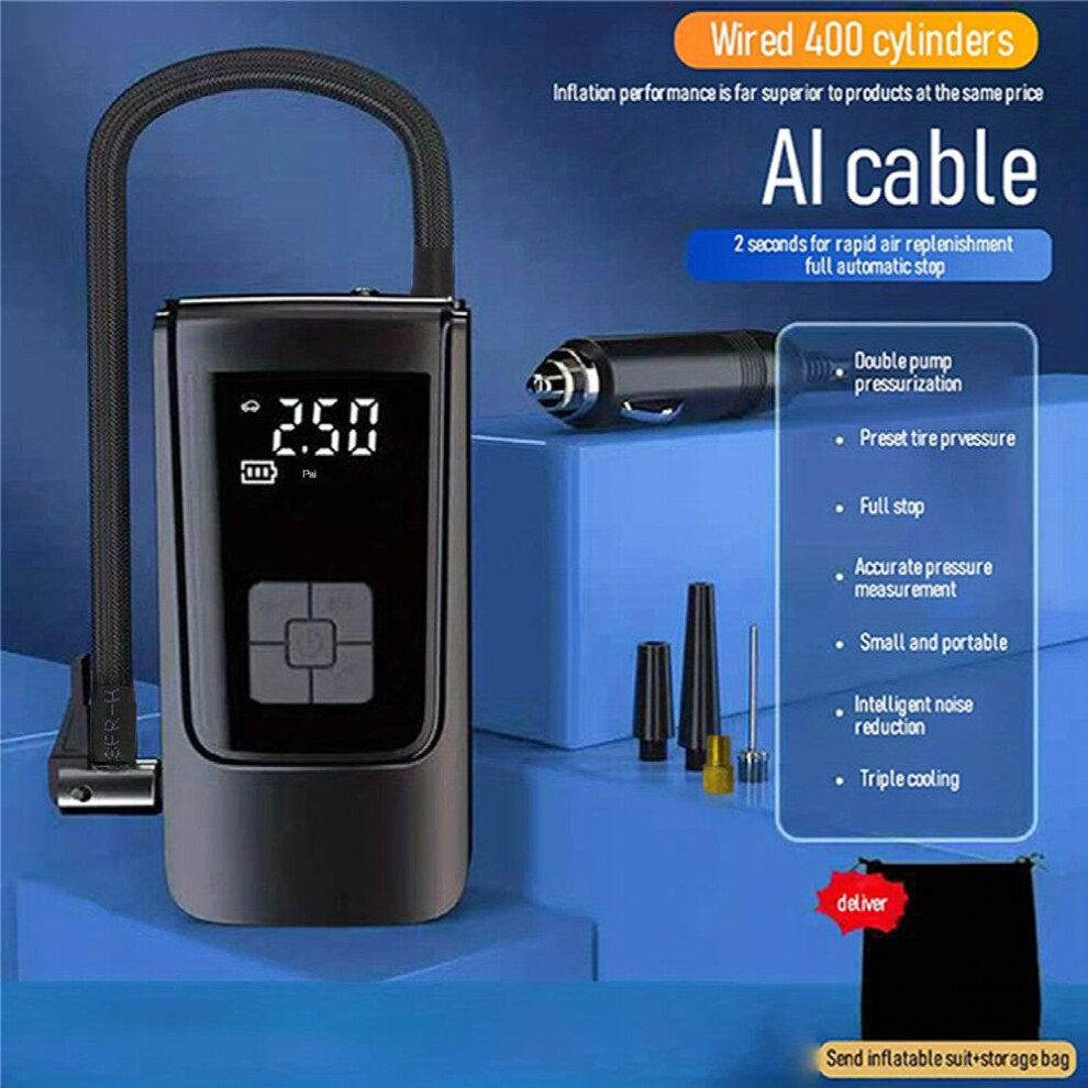 Portable 12V 150Psi Car Air Compressor Inflator Pump Inflate Car Motorcycle & Bicycle Tires Instantly 885677489460