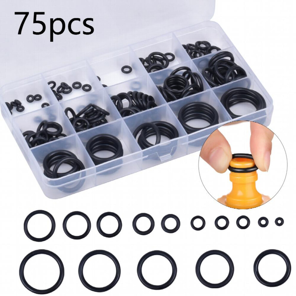 75 200Pcs 15 Sizes Gasket Rings Set Rubber O Ring Assortment For Plumbing Washers & Auto Quick Repair Perfect For Home & Professional Use 885677489989