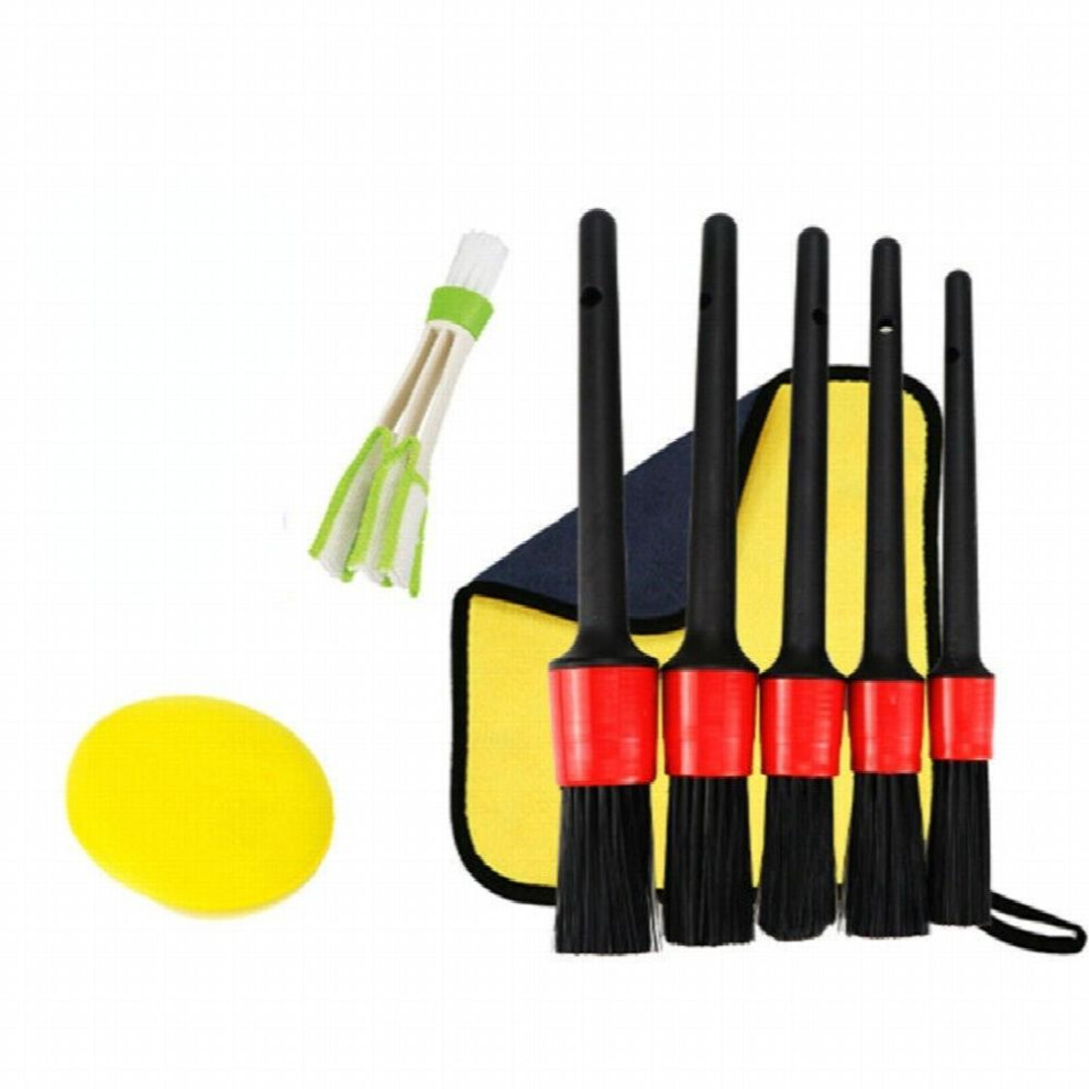 8Pcs Car Motorcycle Wash Kit Car Detailing Brush Air Conditioning Brush Towels Sponge Automotive Detail Brushes For Cleaning Wheels 885677490121
