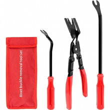 3Pcs Car Clip Remover Tool Clip Pliers Set Fastener Removal Tool Auto Trim Removal Tool Kit Pry Tool Set Car Door Panel Dashboard Repair Kit