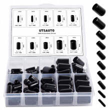 100Pcs Flexible Rubber End Caps Kit 10 Sizes for Tube Screw Bolt Protection