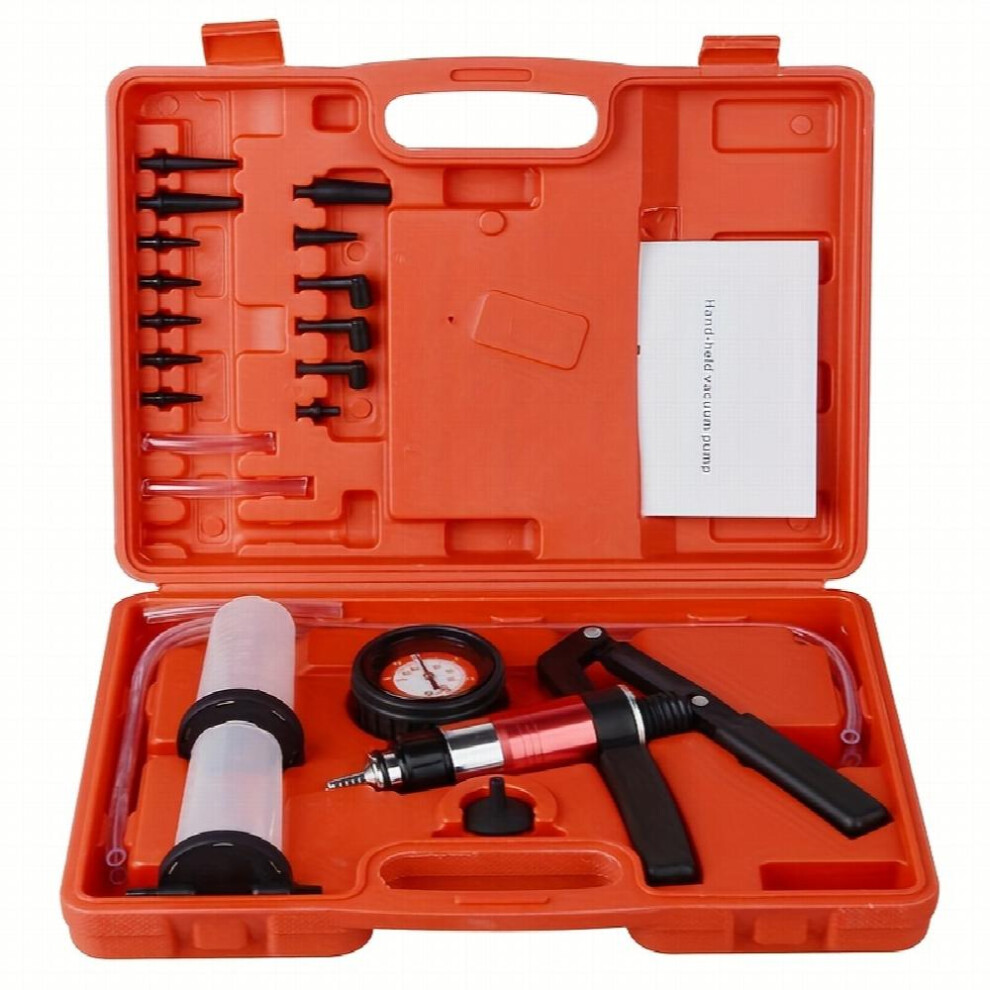 21Pcs Hand Held Vacuum Pump Tester Set Brake Bleeder Kit For Auto Car Truck Motorcycle Use 885677491432