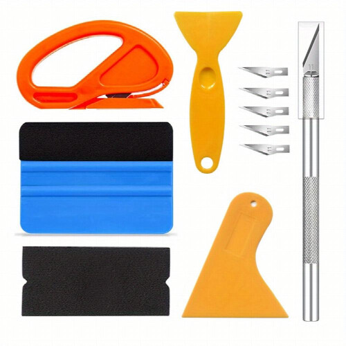 Complete Car Wrapping and Window Tinting Tool Kit Vinyl Scraper Cutter Squeegee Spatulas & More