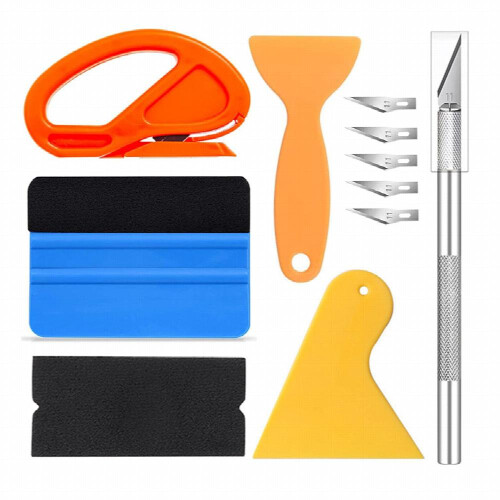 Complete Car Wrapping and Window Tinting Tool Kit Vinyl Scraper Cutter Squeegee Spatulas & More 1
