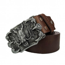 1pc Silver Mens Belt Buckle With Metal Men Dragon Belt Buckle Accessories With Leather Belt