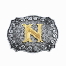 1pc Personality Casual Western Denim Letter N Belt Buckle
