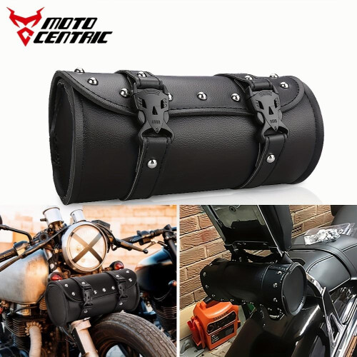 B125 B Motorcycle Cylindrical Bag Retro Leather Prince Saddle Bag 1