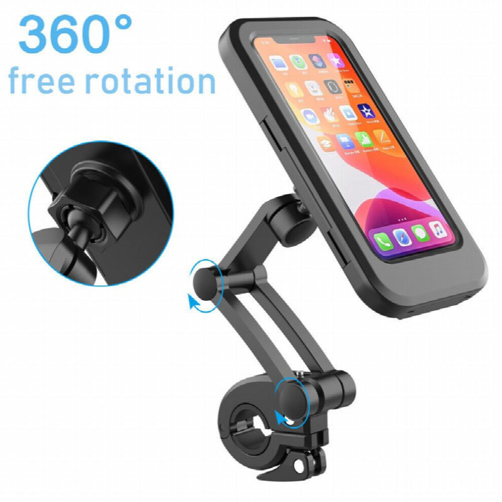 Waterproof Motorcycle Bike Mobile Phone Holder Support Universal Bicycle Gps 360 Swivel Adjustable Motorcycle Cellphone Holder 885677493979