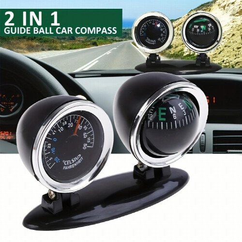 1pc Car Outdoor Two in one Car Compass Ornament 1