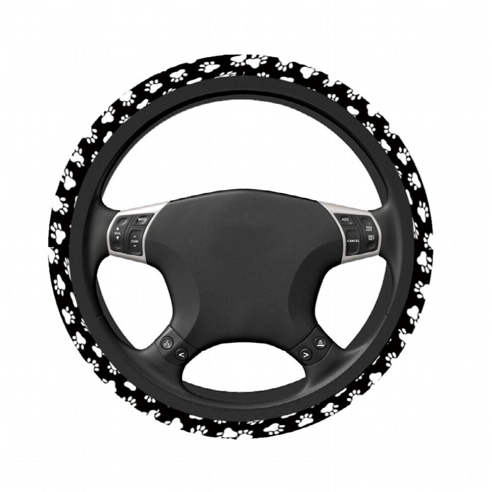 1Pc And Dog Paw Print Steering Wheel Cover 885677494211