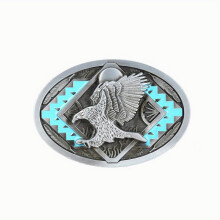 Oval Geometric Pattern Eagle Belt Buckle Retro Style Belt Buckle Belts Decoration For Men