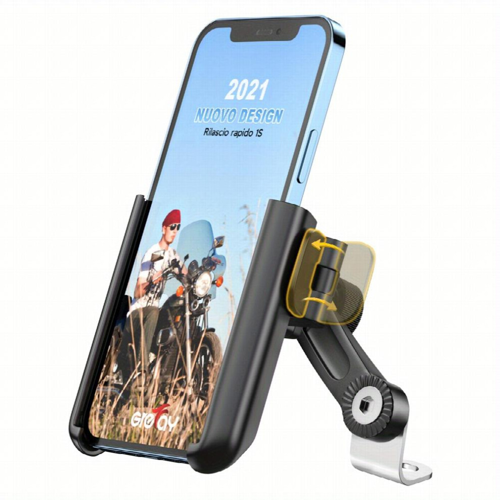 Grefay Motorcycle Phone Mount 1S Quick Release Anti Shake Motorbike Phone Holder For 8 89 17 78 Cm Smartphone For Motorcycle Mirror Phone Mount 885677495126