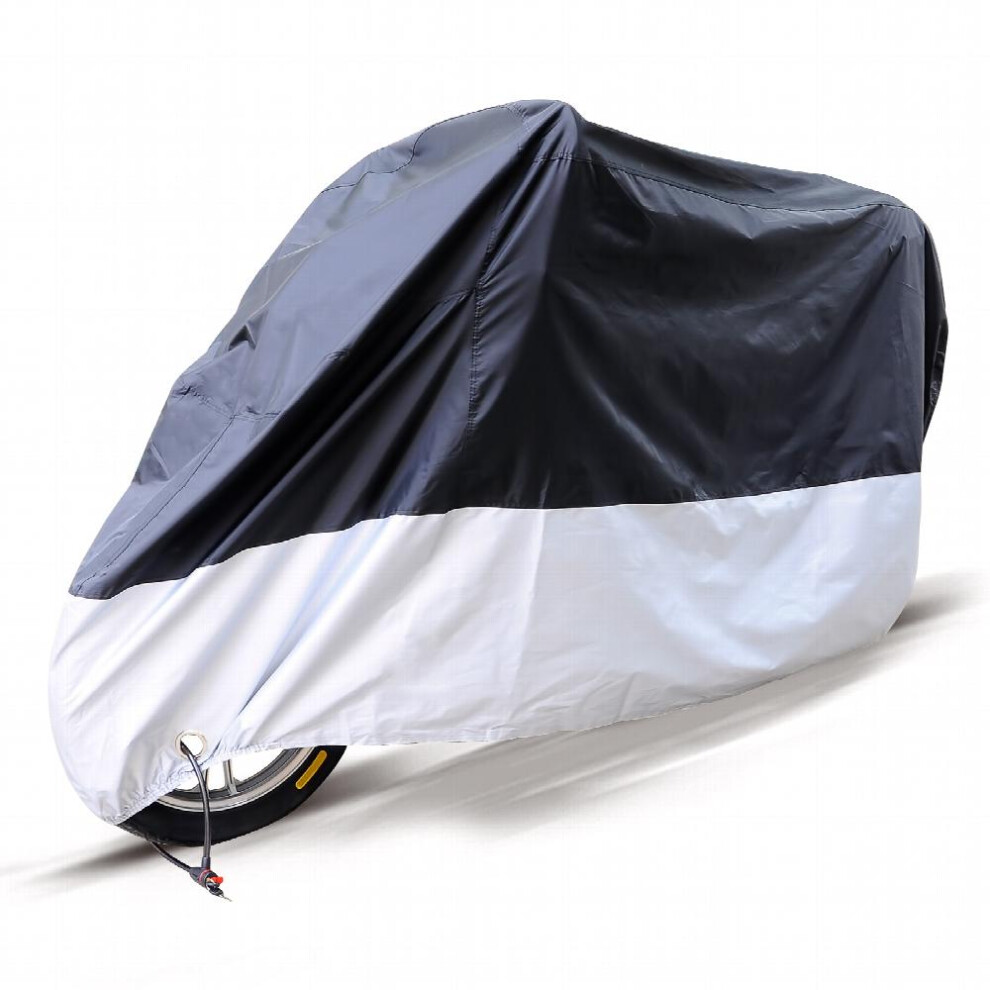 190T Coated Cloth Motorcycle Cover Waterproof Dustproof Motorcycle Cover Accessories Silver 885677495157