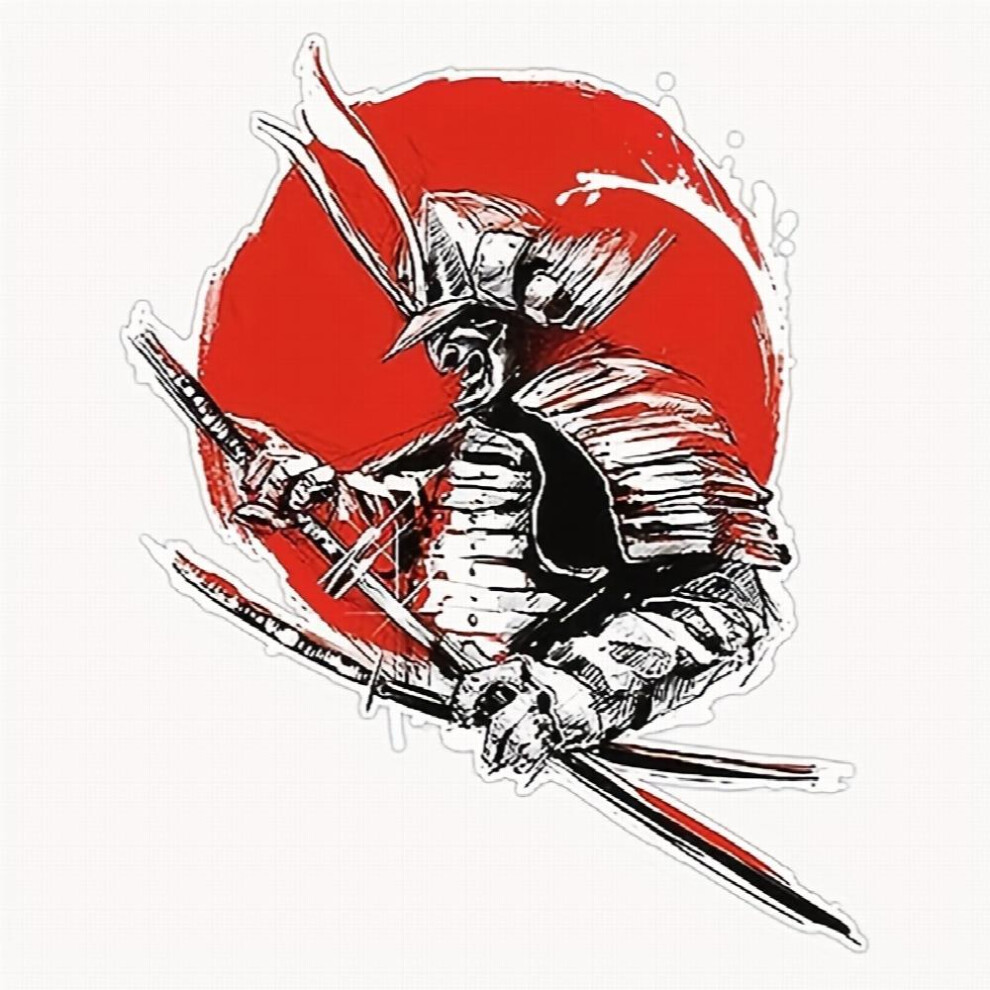 Sunset Samurai Warrior Vinyl Waterproof Sticker Decal For Car Laptop Wall Window Bumper Sticker 885677496000