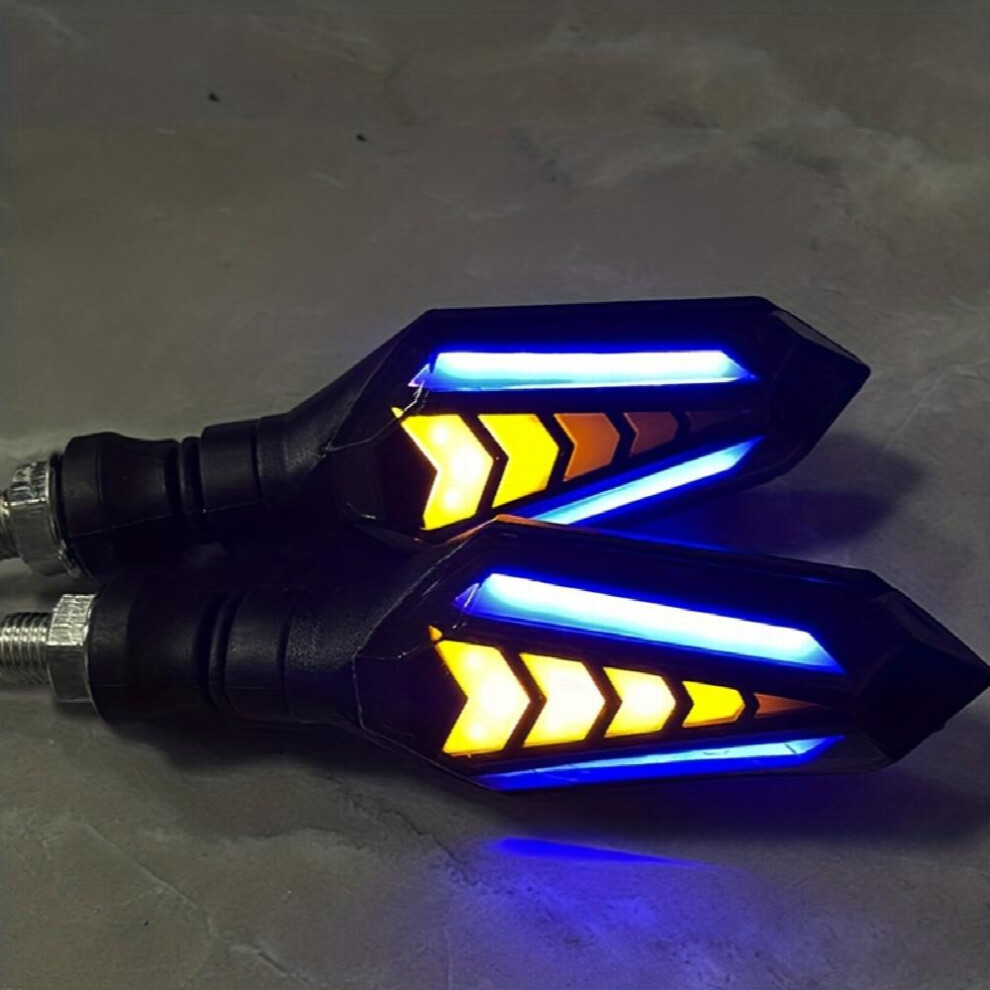 2Pcs Universal Motorcycle Led Turn Signal Lamp Sequential Flowing Flash Indicator Lights Running Amber/Light 885677496567