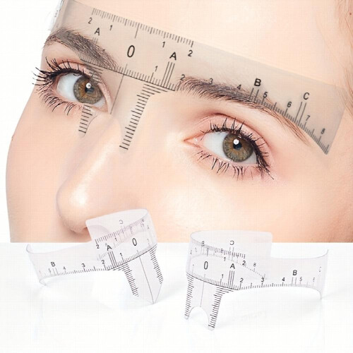 Reusable Eyebrow Ruler for Precise Eyebrow Shaping and Includes Nose Positioning and Micro Blade Measurement 1