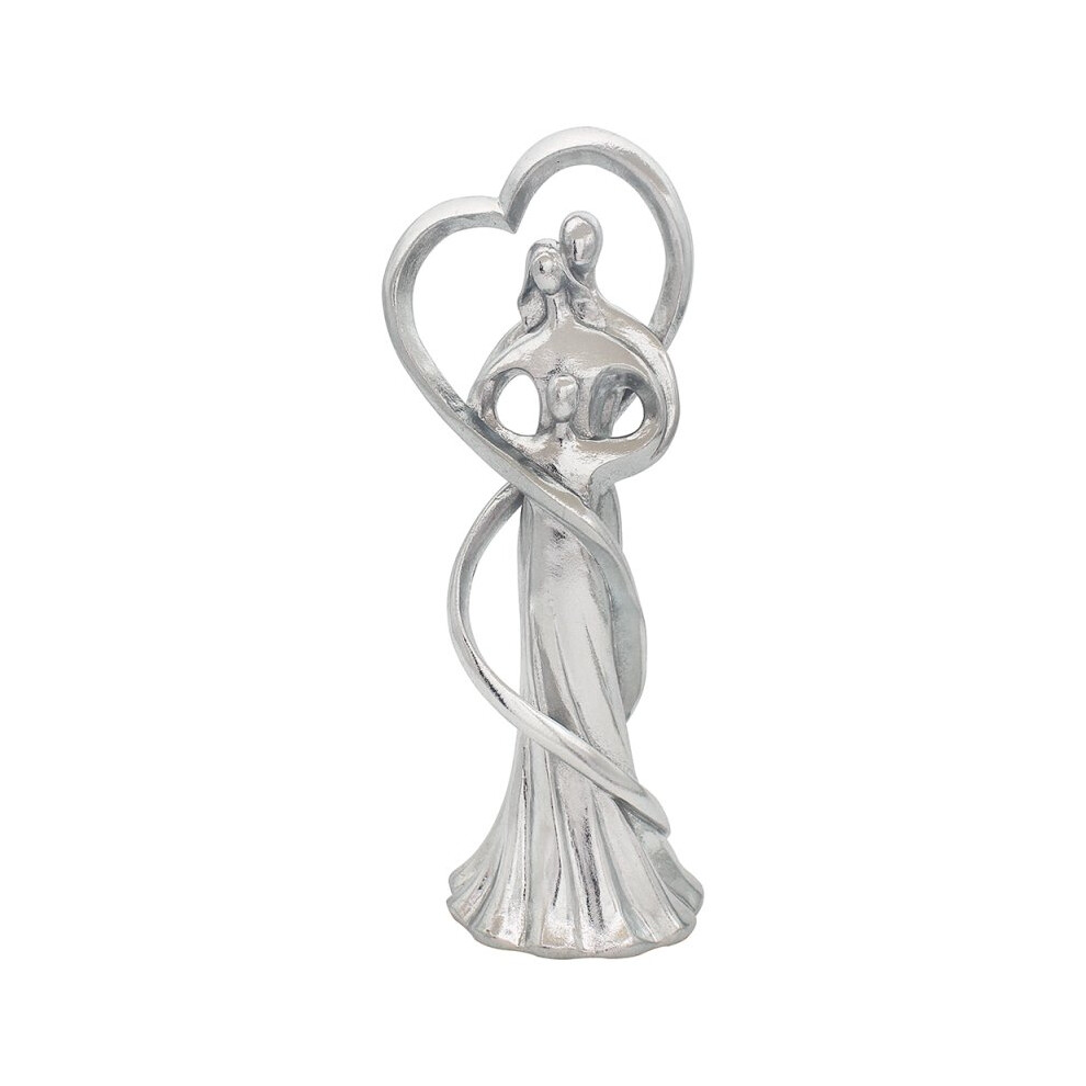 32cm Silver Couple Figurine Sculpture Standing Decoration Ornament Chrome Plated