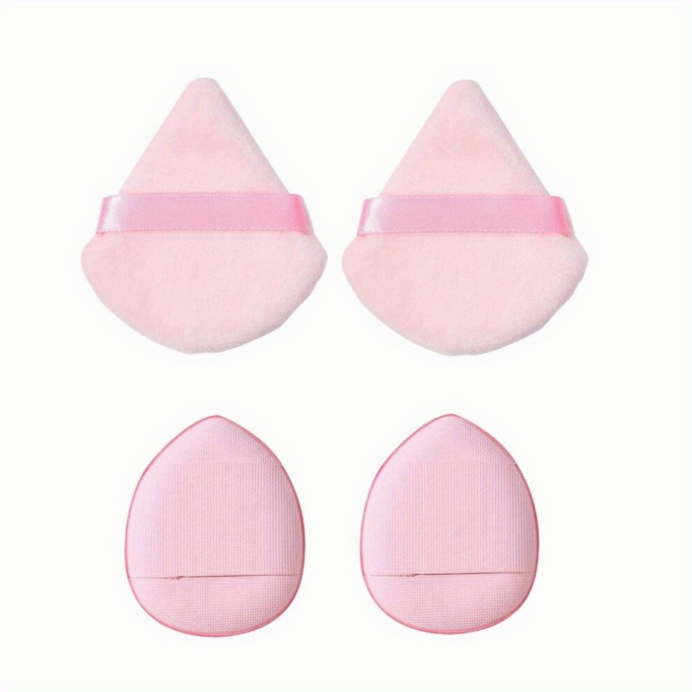 4 12 Pieces Powder Puffs Triangle Cosmetic Powder Puff And Mini Powder Puff With Finger Holder Strap Portable Reusable Soft Plush Powder Sponge Makeup