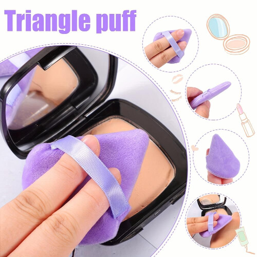 5PCS Powder Puff Powder Fan shaped Fixed Makeup All Fit 2