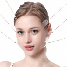 40 Pcs Face Lift Tapes With 8 Fixed Rope V Shape Instant Face Lift Bands Face Lift Tapes Double Chin Reducer Facial Wrinkle Patches