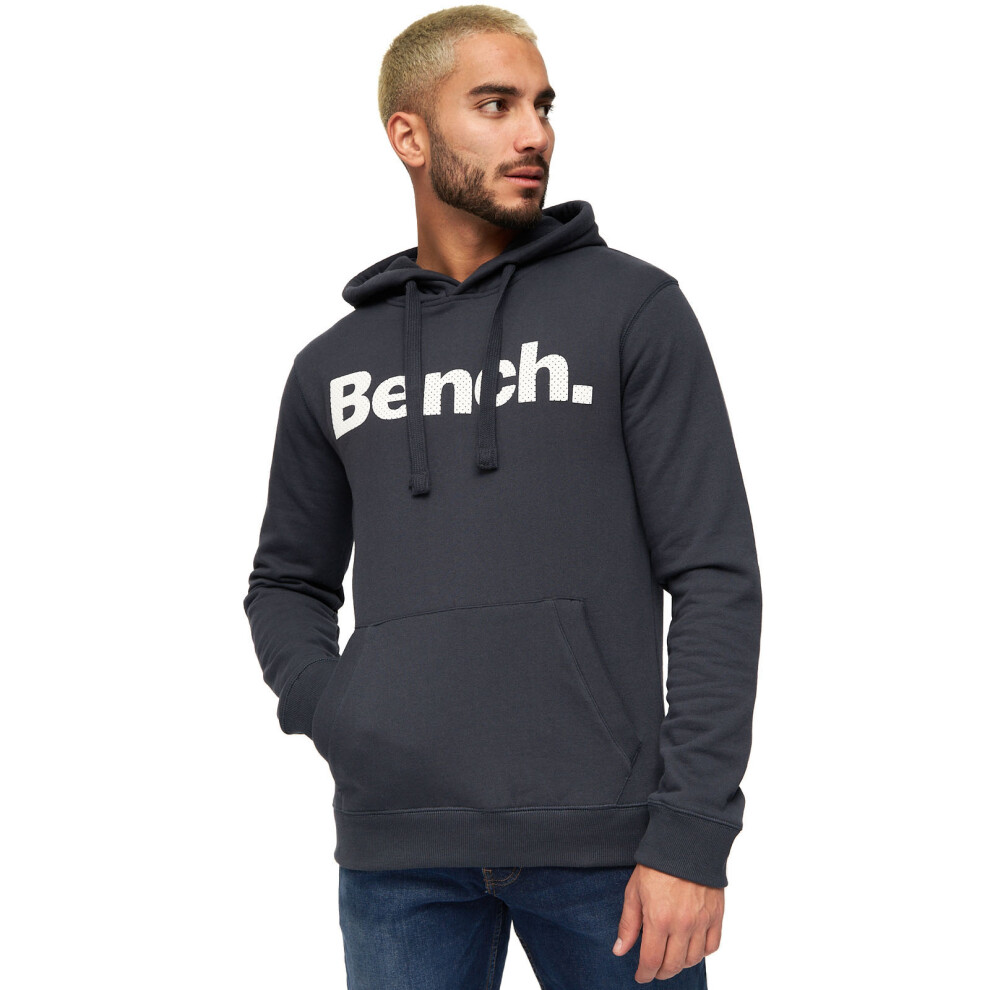 Bench (S, Navy) Mens Skinner Spots Pullover Hooded Sweatshirt Jumper Hoody Hoodie Blue