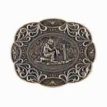 1pc Western Cowboy Belt Buckle Prayer Pattern Novel Belt Buckle For Man