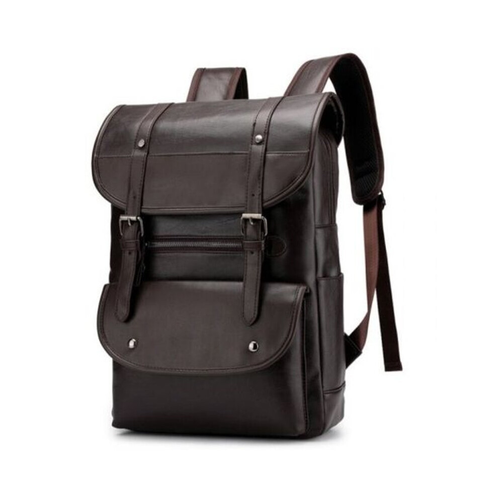 Male Large Capacity British Style Trend Wild Business Backpack Deep Coffee