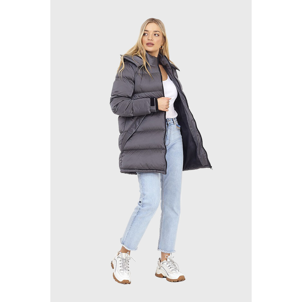 (10) BRAVE SOUL Neema 2 oversized puffer coat in grey