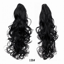 Long Clip In Wavy Ponytail Extensions for Women Messy Curly Hairpiece with Jaw Clip Synthetic Hair Claw Easy to Use and Style
