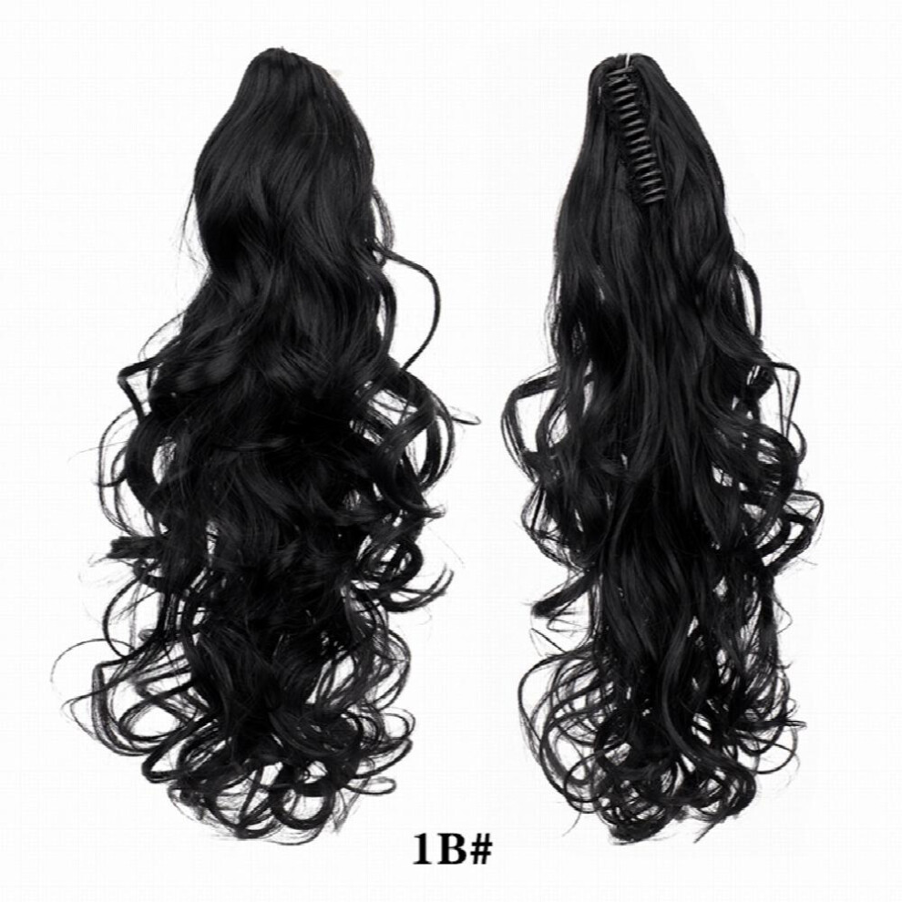 Unisex Multicoloured Long Clip In Wavy Ponytail Extensions For Women Messy Curly Hairpiece With Jaw Clip Synthetic Hair Claw Easy To Use And Style