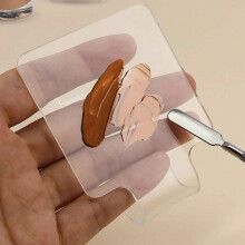 1pc Square Foundation Art Palette Handheld Cosmetic Mixing Palette Transparent Portable Ideal For Travel Daily Makeup