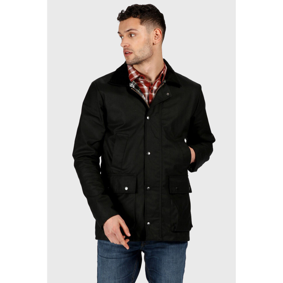 (3XL) REGATTA wax water repellant collared King Size jacket in black
