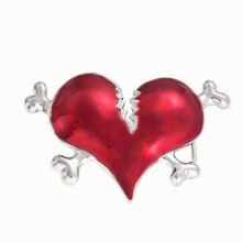 1pc Red Love Heart Cardiac Zinc Alloy Metal Belt Buckle Funny Charm Heartbroken Bone Clasp Jeans Accessories For Men