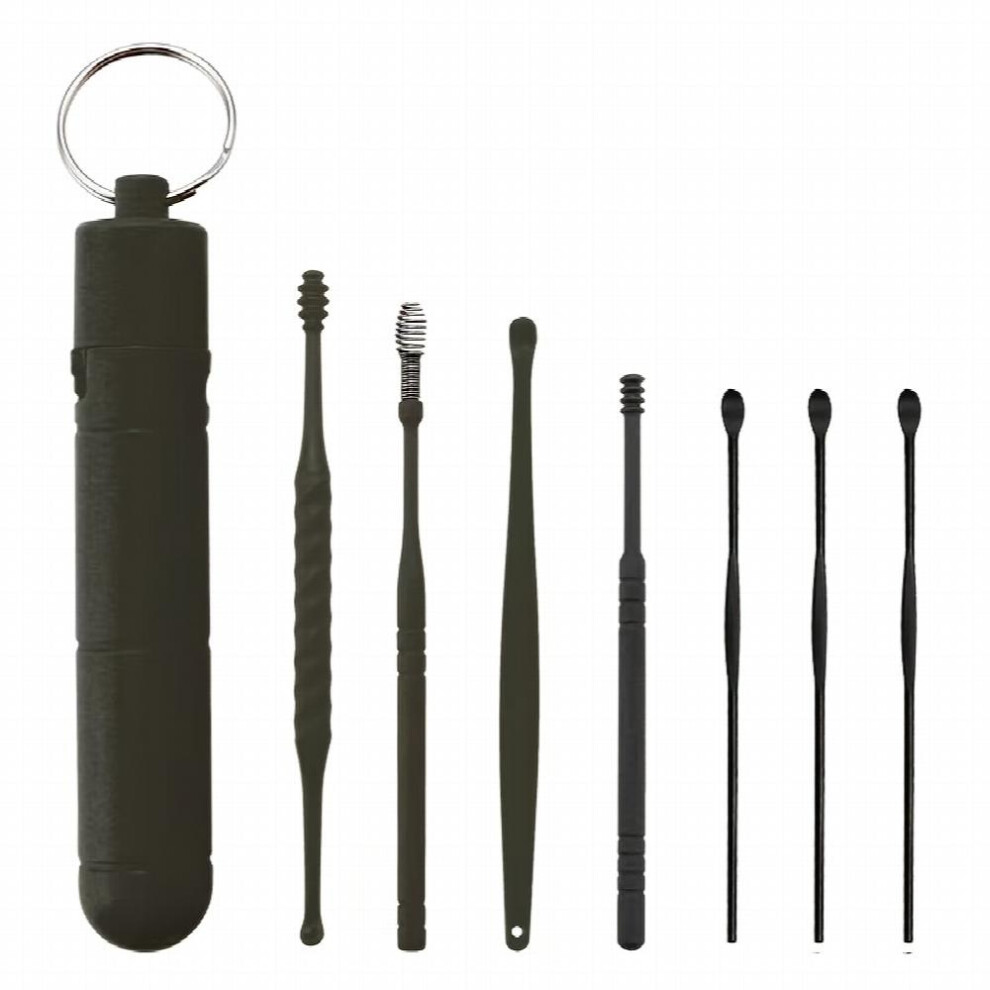 7Pcs Ear Cleaning Kit With Storage Box Key Ring Safe Ear Wax Removal Tool Earwax Removal Kit Easy To Use Ear Pick
