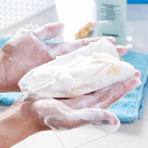 5 Pcs Mesh Soap Bag Soft For Shower Soap Pouch Saver With Drawstring For Foaming And Drying Hangable 1