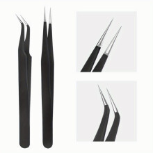 Eyelash Manicure Tweezers Stainless Steel Pliers Straight Curved For Makeup Lashes Nail Art Sticker Rhinestones Picking Tools