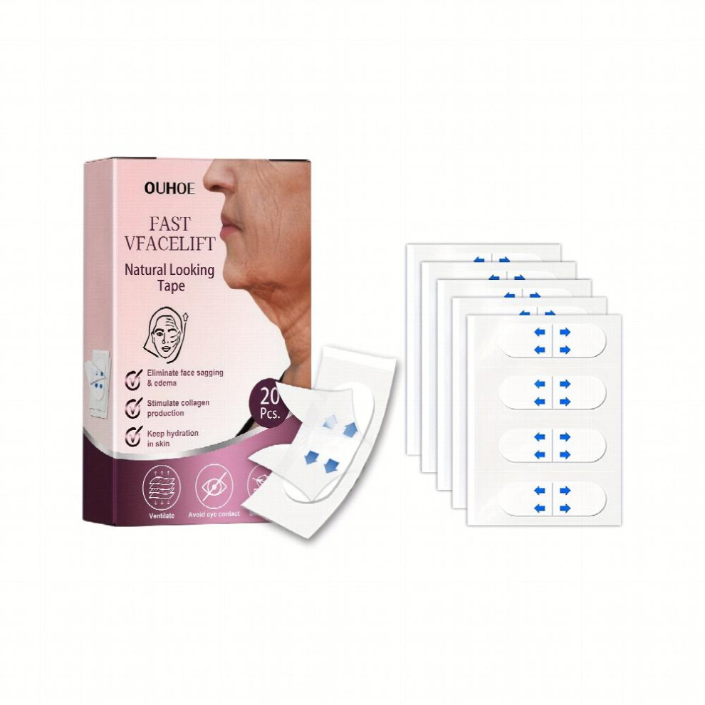 20pcs Face Tape Lifting Invisible Neck Face Facial Lifting Tape Instant Secret Make Up Stickers Patch For Double Chin Jowls