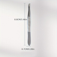 Stainless Steel Beauty Tweezers Non Slip Hair Removal Clip for Eyebrows Facial Hair and Ingrown Removal Shaping Tweezers for Women and Men Slanted and