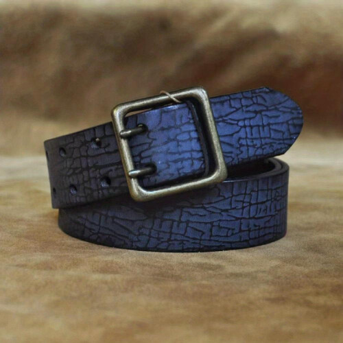 Mens Full Grain Leather Double Prong Belt