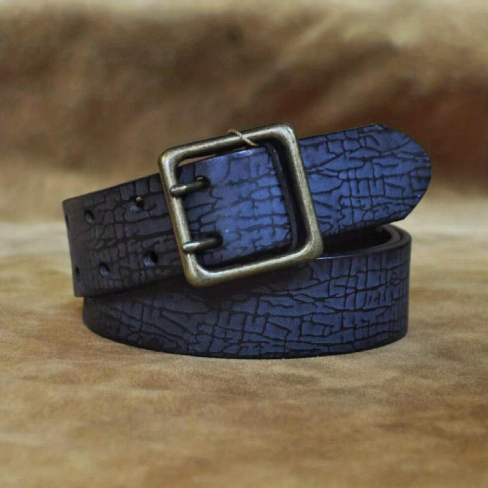 Mens Full Grain Leather Double Prong Belt