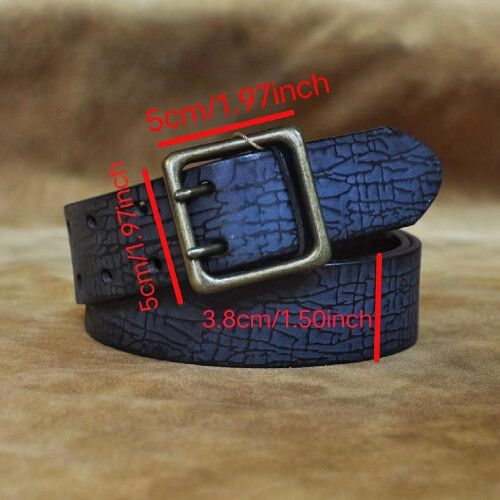 Mens Full Grain Leather Double Prong Belt 2
