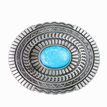 Ethnic Bohemian Belt Buckle Stone Oval Retro Buckle Jeans Belt Accessory
