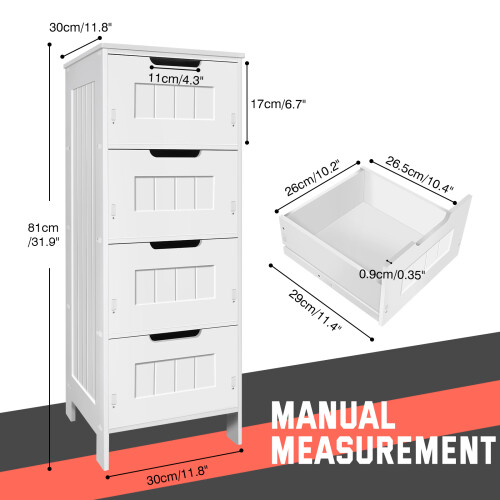 Storage Cabinet high quality w/Drawer Free Standing Wooden Bathroom Entryway